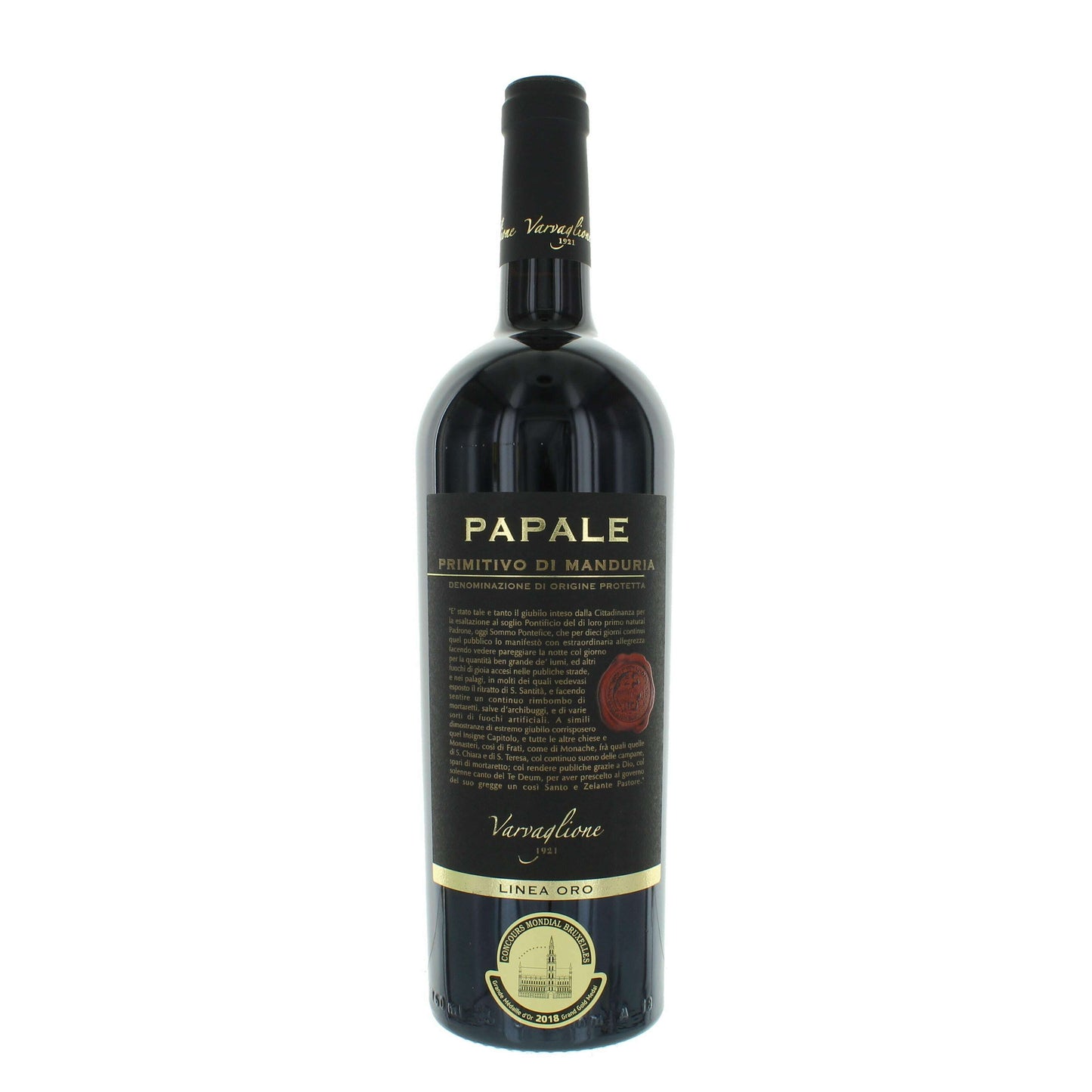 Vino Papale Varvaglione Primitivo Oro