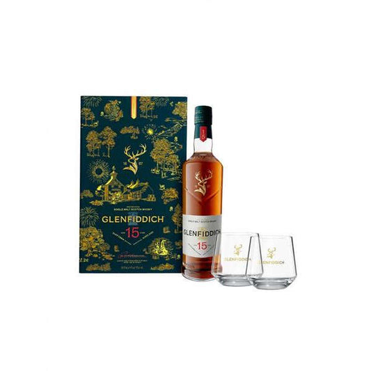 WHISKY GLENFIDDICH 15YO C70 +2BICCHIERI