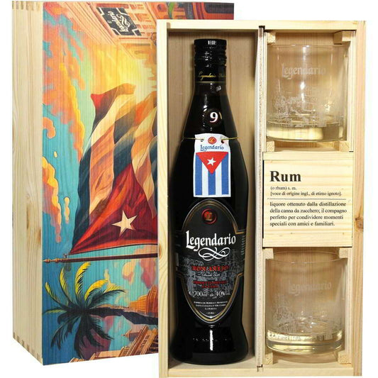 Cassetta Rhum Legendario Anejo 9 + Bicch